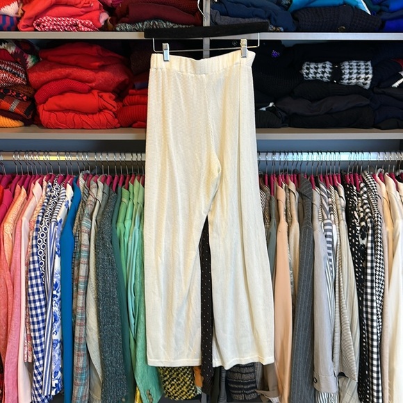 Tropical Escape white tie front elastic waistband cover up pants size S - Picture 3 of 4